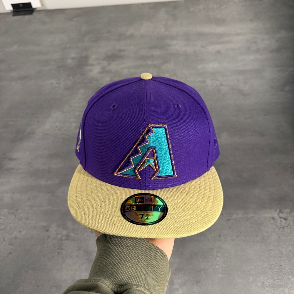 Hat Club Arizona Diamondbacks New Era Cap 7 3/4 Purple Teal Khaki Tan Fitted - Picture 2 of 6